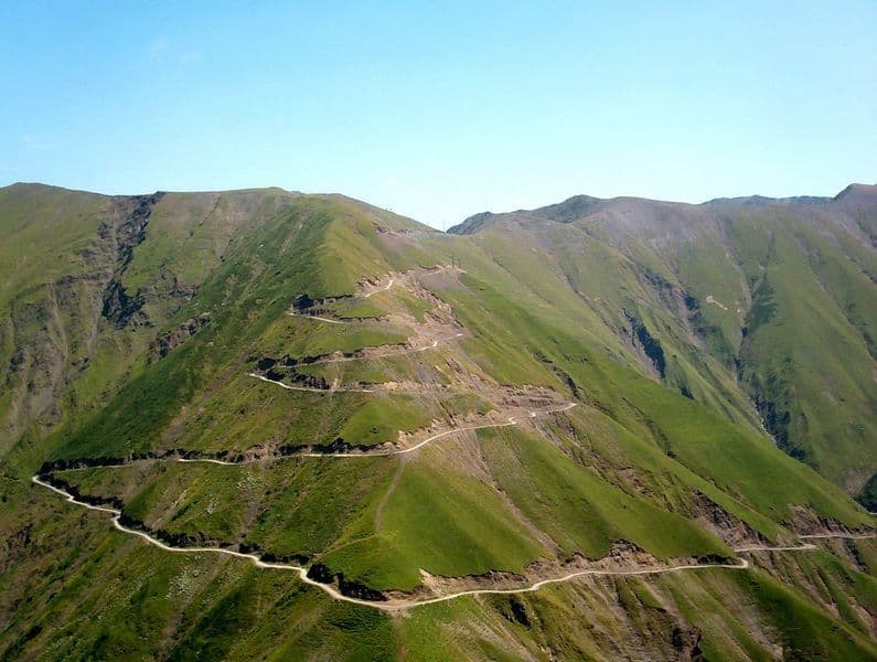 Group hiking along Tusheti ridge